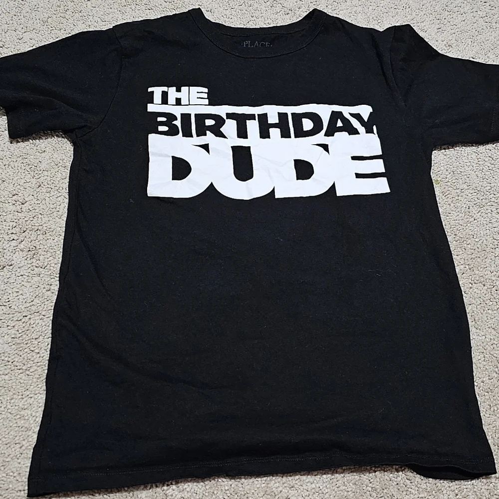 Size Boys L/G 10-12 |The Children’s Place Boys Birthday Dude Graphic Tee - Black